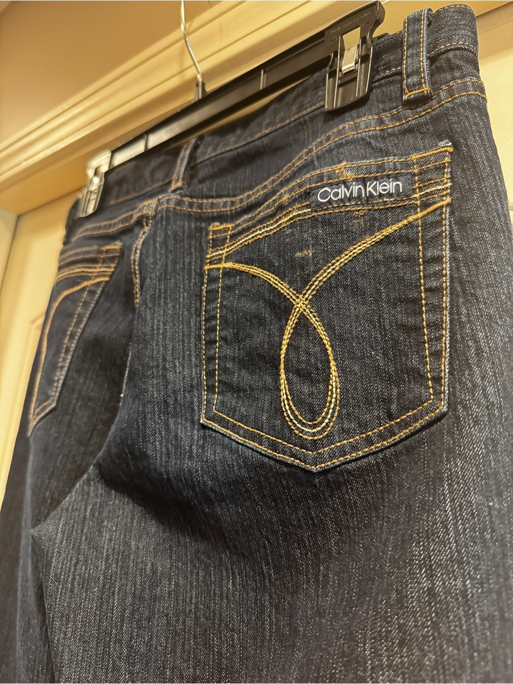 Calvin Klein Jeans Women's Dark Blue Flare Jeans - Picture 3 of 5